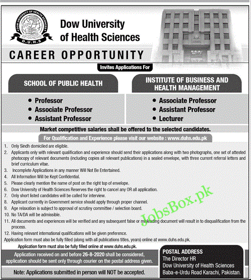 dow-university-of-health-sciences-latest-jobs-august-2020-advertisement