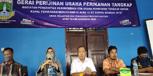 Rapat Kegiatan Penerbitan Izin Usaha Perikanan Tangkap Di Aula Kantor DKP Provinsi Banten Di Hadiri Personil Ditpolairud Polda Banten