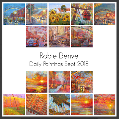 Paintings completed in September 2018 by Robie Benve