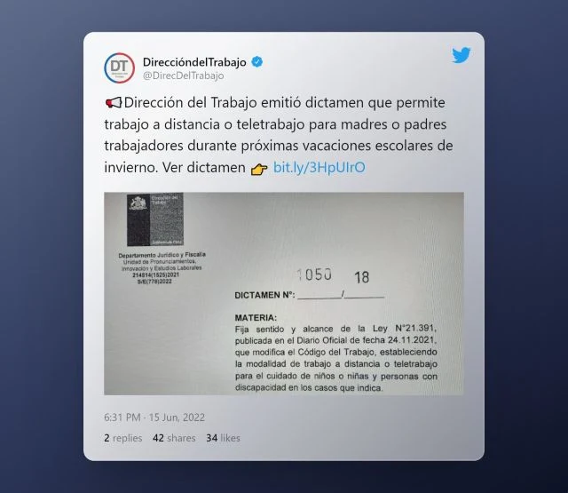 Dictamen permite teletrabajo para madres o padres en vacaciones escolares de invierno