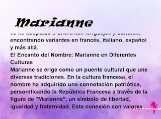 ▷ Significado del nombre Marianne