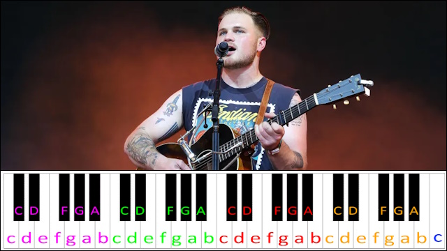 Something In The Orange by Zach Bryan Piano / Keyboard Easy Letter Notes for Beginners