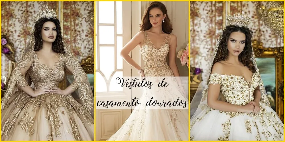 Vestidos de casamento dourados