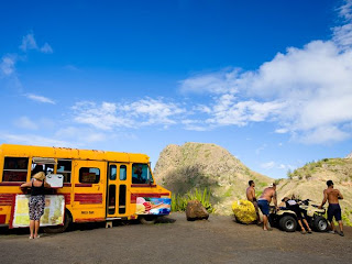 excellent picture of a food truck in kahakuloa village in Hawaii