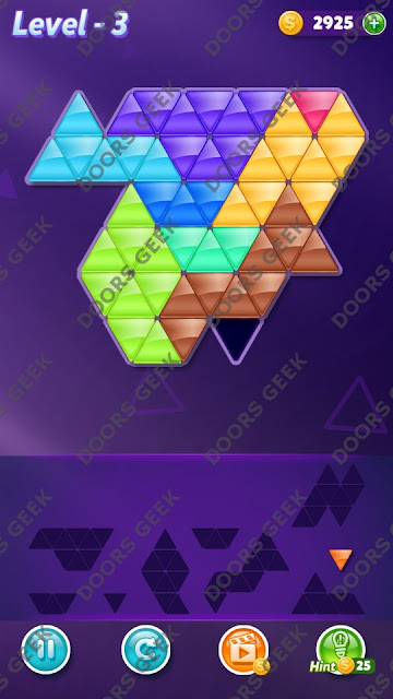 Block! Triangle Puzzle 9 Mania Level 3 Solution, Cheats, Walkthrough for Android, iPhone, iPad and iPod