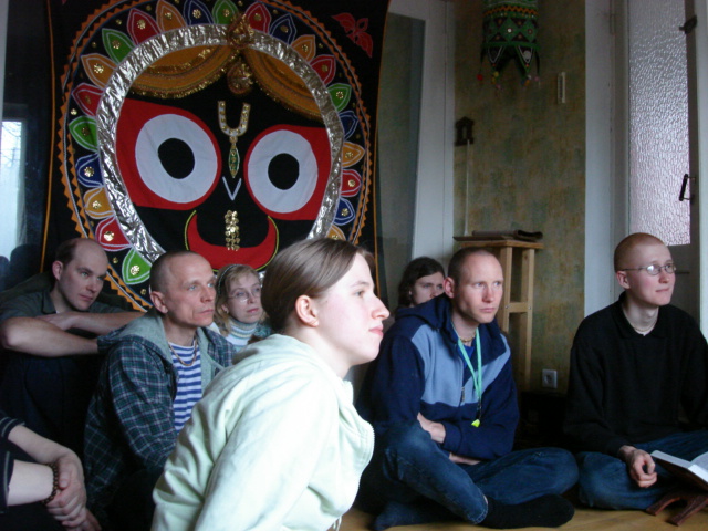 Eager Listeners at Hare Krishna Student Center, Tartu, Estonia