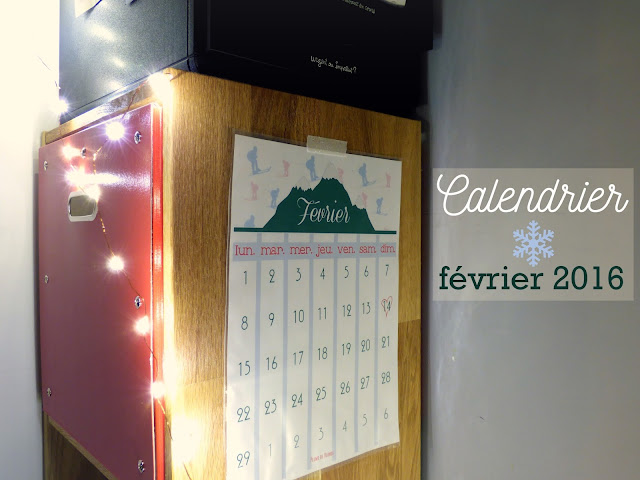 calendrier février 2016