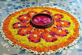 Simple Flower Rangoli Designs For Diwali