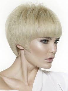 Short hairstyle with blunt bangs haircut ideas