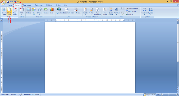cara membuat halaman baru di word 2017