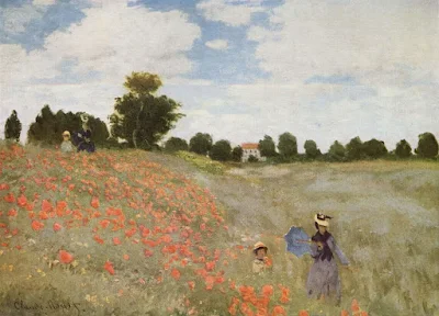 Coquelicots, La promenade (Poppies), 1873, Musée d'Orsay, Paris painting Claude Monet
