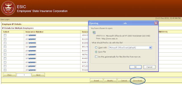 Download Insured Persons Details from ESI Portal