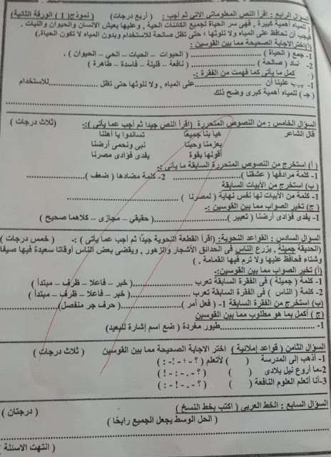 تجميع الإمتحانات الفعلية لغة عربية للصف الرابع الإبتدائي ترم أول2024 من كل المحافظات 416015841_767662158729158_7604647148016325506_n