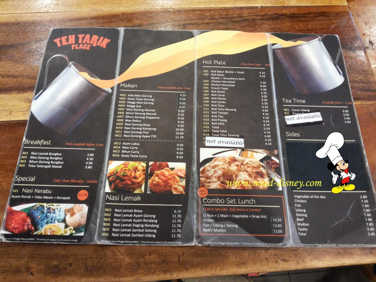 teh tarik place menu