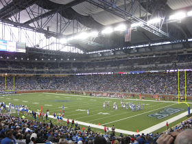 view from the lower bowl, ford field, detroit lions