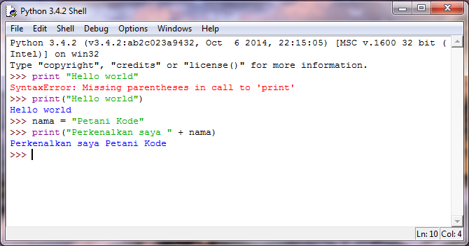 Python Shell di Windows