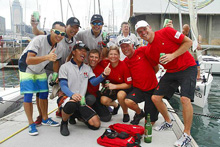 J/80 World Police Sailing police officers- having fun- winning Swiss crew.