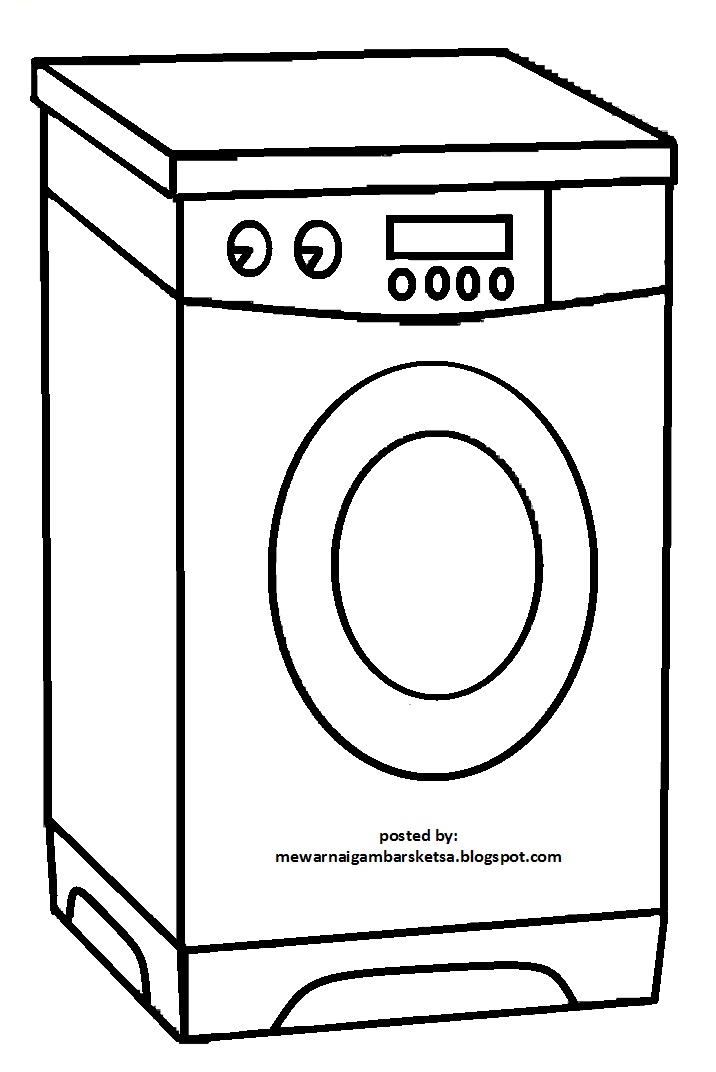 Mewarnai Gambar Sketsa Mesin Cuci 1