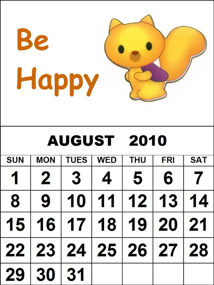 august 2010 calendar printable. Children 2010 Calendar