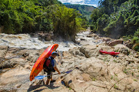 Laos, kayak whitewater scenery portage WhereIsBaer.com Chris Baer