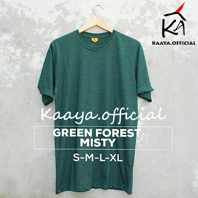 Rekomendasi Kaos Polos Warna Green Forest Misty Cotton Combed 30s