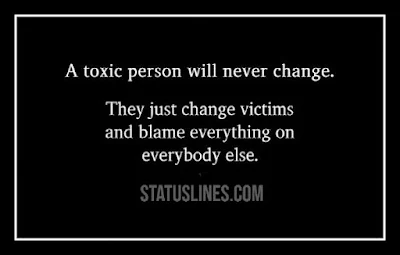 A Toxic person will never change they change victims and blame everything