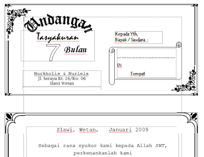 undangan tasyakuran 7 bulan word