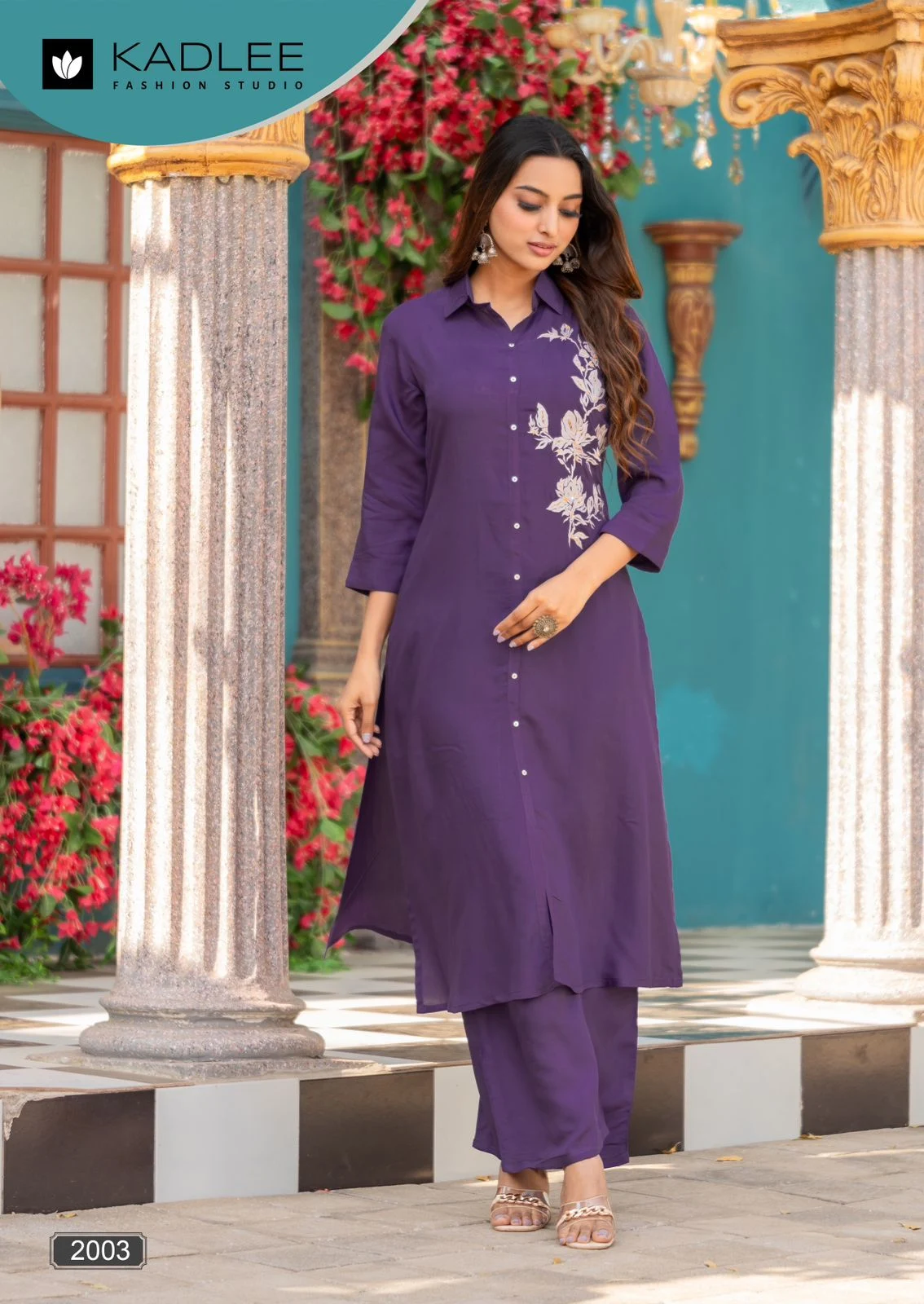 Pehchan Kadlee Rayon Handwork Co Ord Set