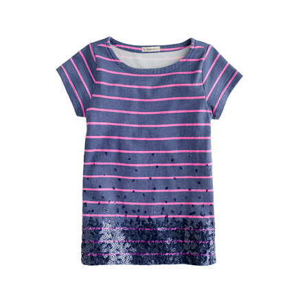 Stripes And Sequins Tee, Crew Cuts