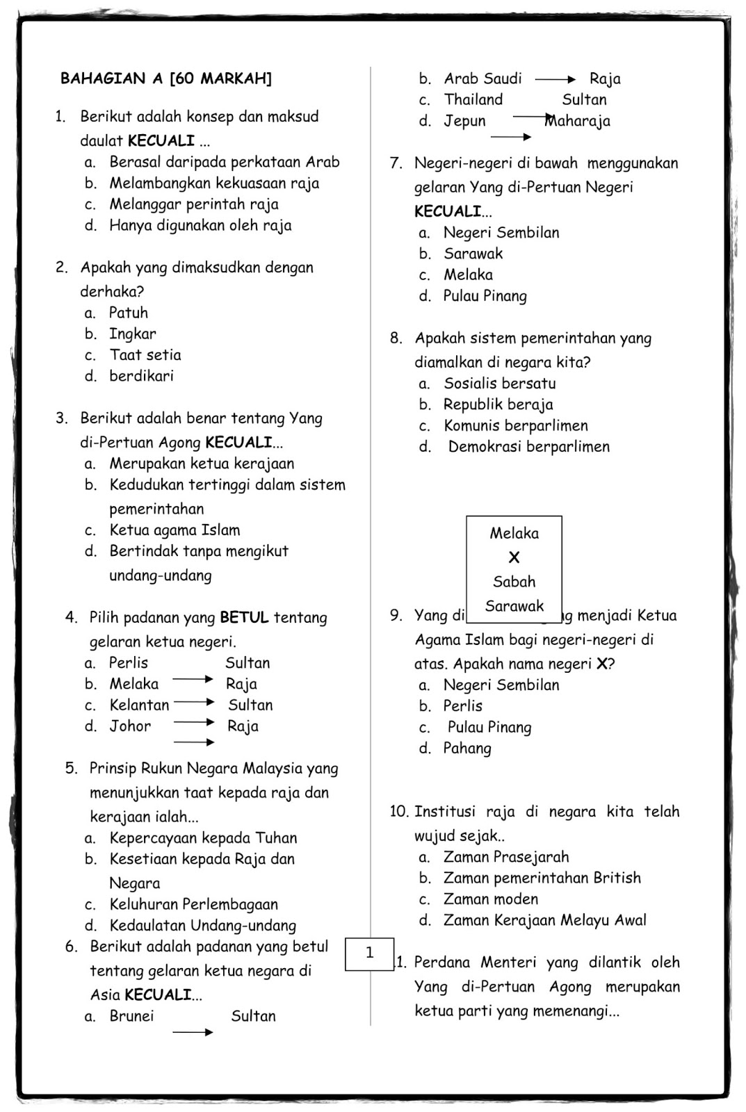 Bicara kehidupan: Soalan Sejarah Tahun 5