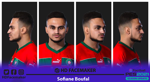 Sofiane Boufal Face For eFootball PES 2021
