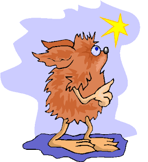 Brown Hairy Creature Look at The Star Free Clipart