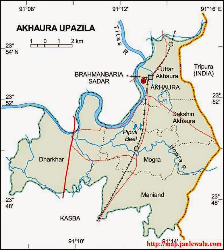 akhaura upazila map of bangladesh