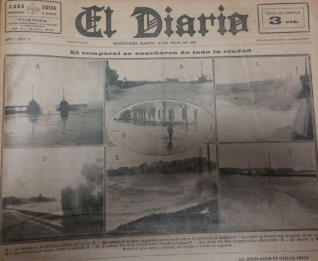 Noticia en periódico El Diario del Temporal 1923