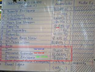 PIZARRA FINAL PESCA 2010