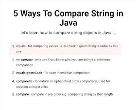 5 ways to Compare String Objects in Java