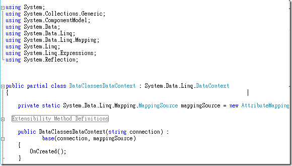 新增項目 Linq to Sql類別 複製DataContext