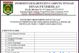 Format Instrumen Monitoring dan Evaluasi Kepala Sekolah Tahun 2018/2019