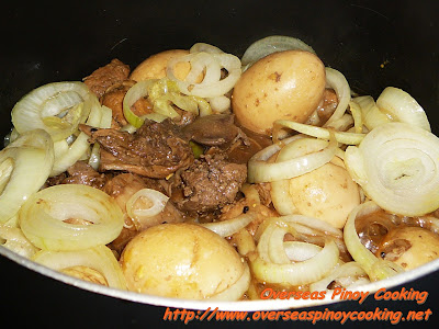 Adobo with Chicken Liver and Hard Boiled Egg - Cooking Procedure