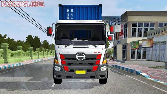 mod bussid truck hino 500 trailer container