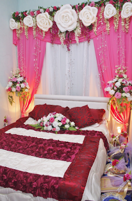 Desain dekorasi kamar pengantin romantis