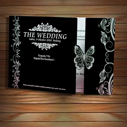 Wedding Card CLEON : Undangan Softcover Hitam Putih 