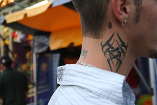 Japanese Tribal Neck Tattoo