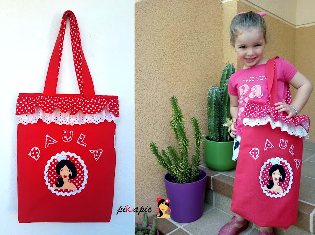 Bolso infantil para clases de baile flamenco Paula. Pikapic