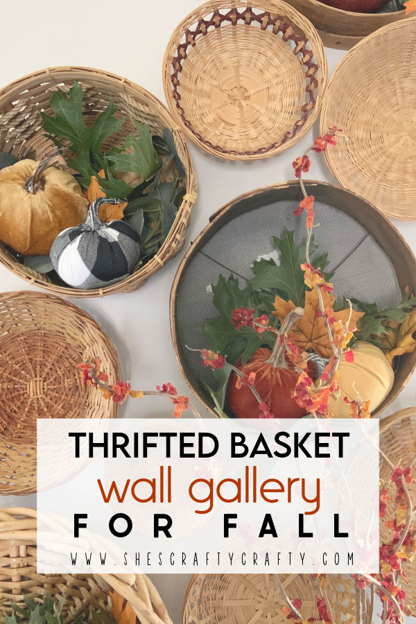Thrifted Basket Wall Gallery for Fall Pinterest Pin.