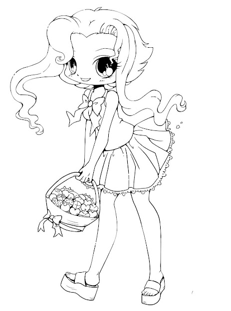 Free Anime Kawaii Girl Coloring Pages  Gianfredanet