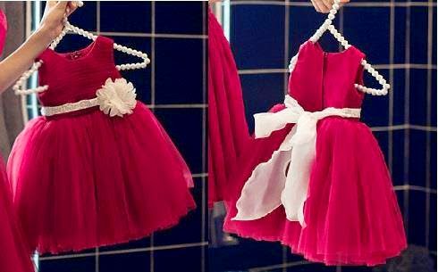 dress korea anak murah warna merah