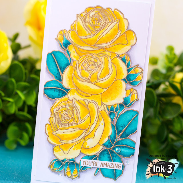 Triple Rose, Mini Slimline, Friendship Card,Ink On 3,Card Making, Stamping, Die Cutting, handmade card, ilovedoingallthingscrafty, Stamps, how to,