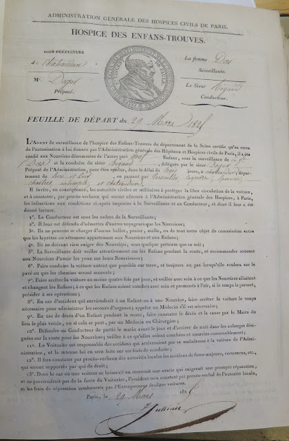 Feuille de départ en nourrice