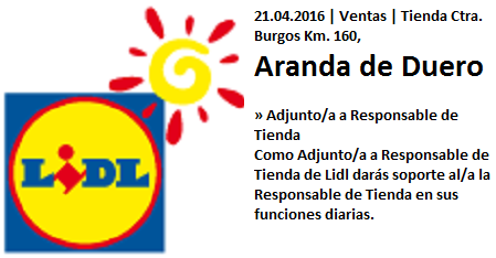 Lanzadera de Empleo Virtual Burgos, Ofertas Lidl Aranda del Duero